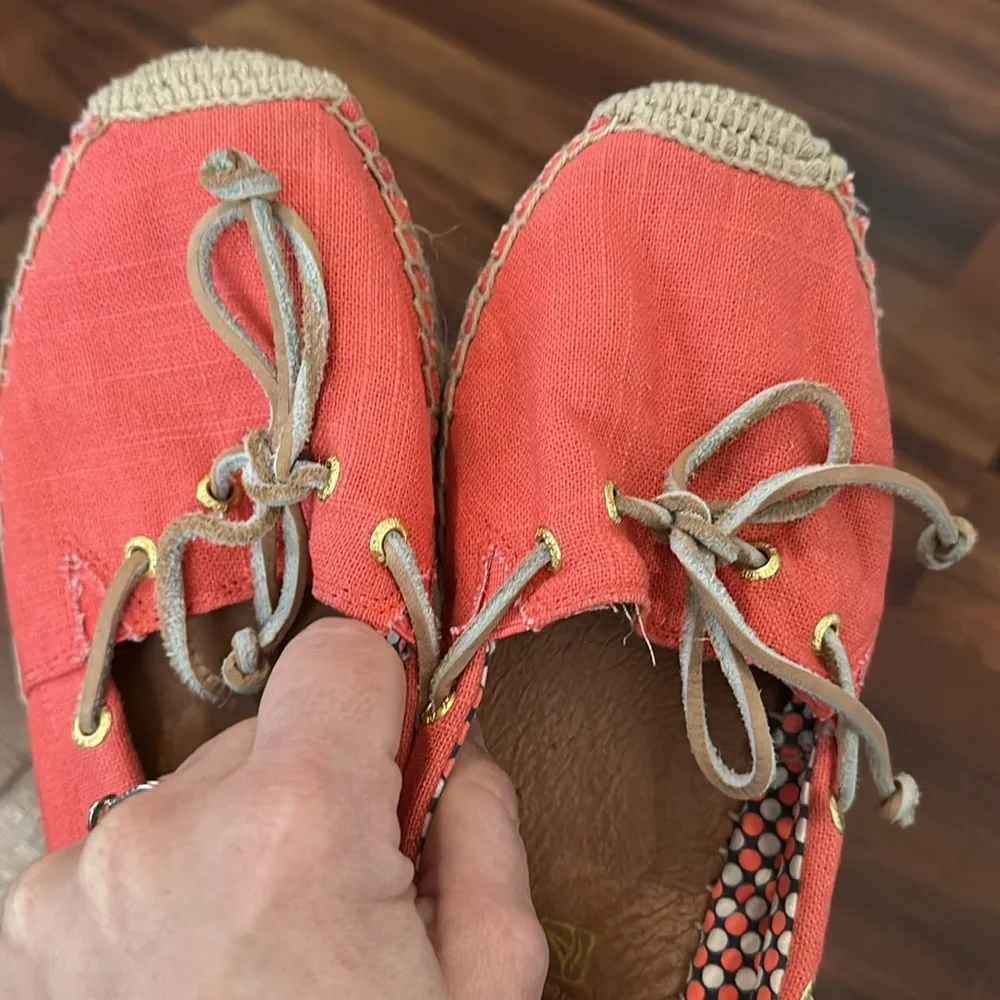Coral Sperry Top Sider Katama Canvas Shoes Size Women’s 7.5- In great condition